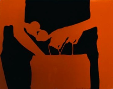Lourdes Castro, Bolsa e laranjas, 1965, plexiglass e tinta glyceroftálica, Colecção MNAC-Museu do Chiado. 