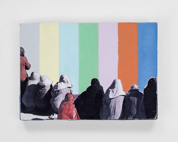 Francis Alÿs, Untitled, 2011-2012, Oil and collage on canvas on wood, 4 7/8 x 6 7/8 inches (12.4 x 17.5 cm). Courtesy the artist and David Zwirner Gallery, NY, 2012.